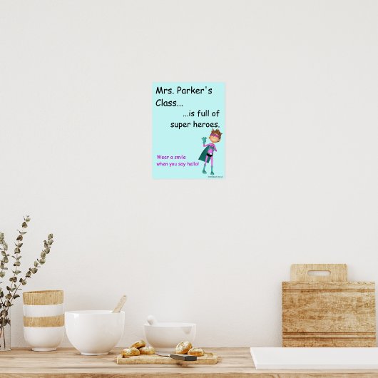 Porte de classe Poster / signe (Cuisine)