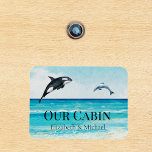 Porte de croisière personnalisée Aquarelle Dauphin<br><div class="desc">Cette conception peut être personnalisée dans la zone fournie en modifiant la photo et/ou le texte. Vous pouvez également le customiser en cliquant sur Personnaliser ce Modèle, puis en choisissant l'option cliquer pour customiser et supprimer ou modifier la couleur de l'arrière - plan, ajouter du texte, modifier la couleur ou...</div>