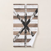 Porte de grange rustique multi-bois blanc et marro (Serviette à main)