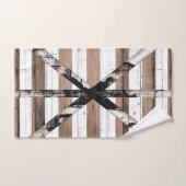 Porte de grange rustique multi-bois blanche et mar (Serviette à main)