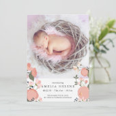 Porte de jardin | Blush Floral Faire-part de naiss (Debout devant)