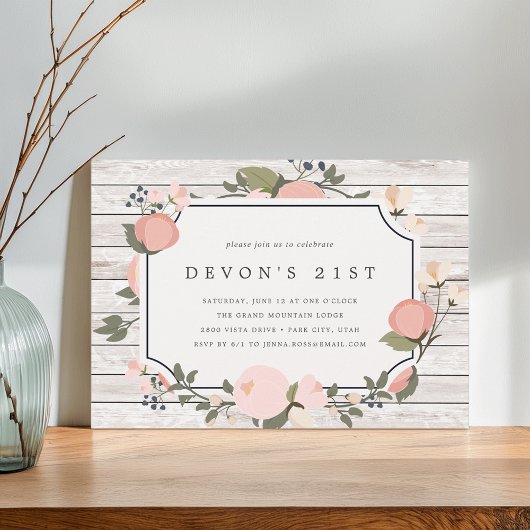 Porte de jardin | Blush Floral Invitation de fête 