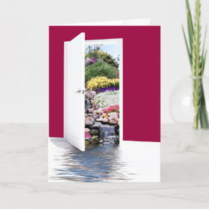 Porte de jardin d'anniversaire avec carte des casc