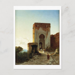 Porte de Justice, Alhambra, Granada (olie op canva Briefkaart