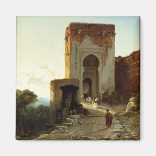 Porte de Justice, Alhambra, Granada (olie op canva Magneet