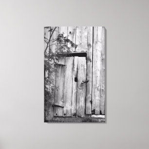 Porte de la grange en toile noire et blanche