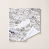 Porte de parties scintillant blanche et or (Gant de toilette)