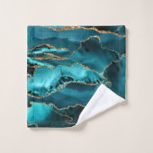 Porte de Parties scintillant bleue et or (Gant de toilette)