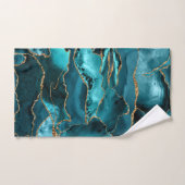 Porte de Parties scintillant bleue et or (Serviette à main)