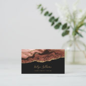 Porte de sienne brûlée sur carte de visite noir (Debout devant)