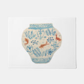 Porte de tapis de gingembre blanc peint à la main (Devant)