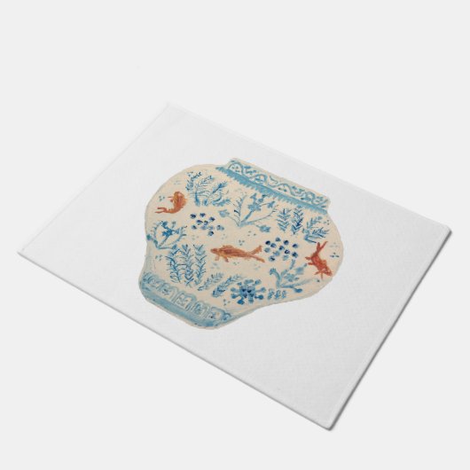 Porte de tapis de gingembre blanc peint à la main (Incliné)