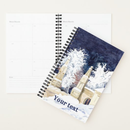 Porte d'hiver de nuit aquarelle (Devant avec enveloppe)