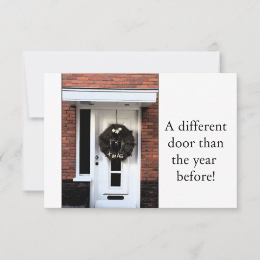 Porte différente - couronne de Noël nouvelle carte (Devant)