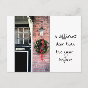 Porte différente - couronne de Noël nouvelle carte