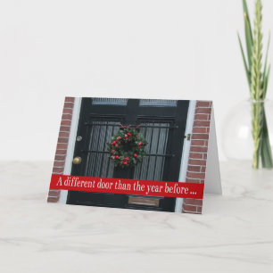 Porte différente - couronne de Noël nouvelle carte