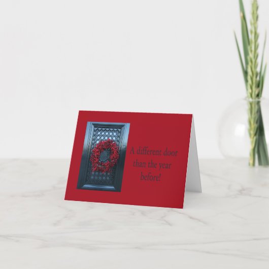 Porte différente - couronne de Noël nouvelle carte (Devant)
