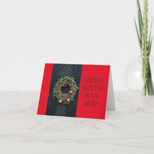 Porte différente - couronne de Noël nouvelle carte (Devant)