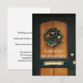 Porte différente - couronne de Noël nouvelle carte (Devant / Derrière)
