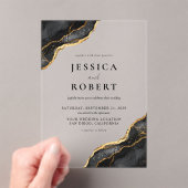 Porte d'or noir Marbre élégant Mariage Invitation (In situ (ordinateur de poche))