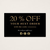 Porte d'or noir merci carte de réduction (Dos)