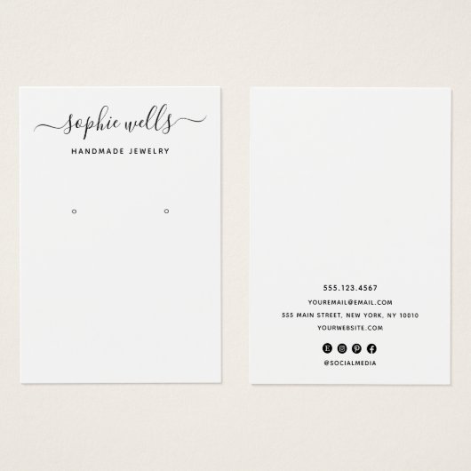 Porte-écran élégant à oreille blanche de script (Devant & derrière)