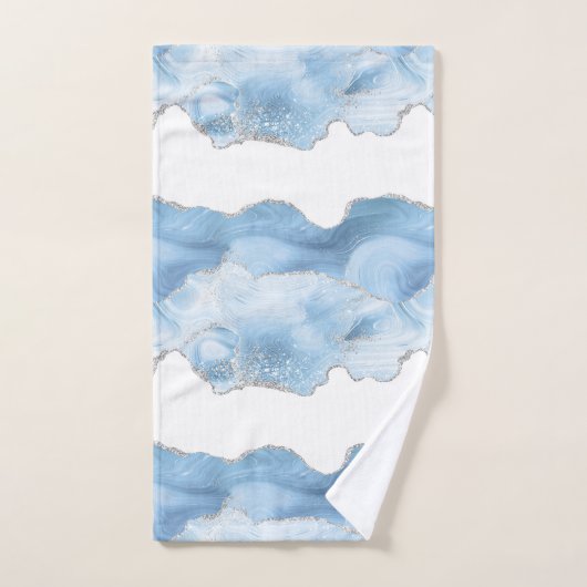 Porte en argent bleu tendance (Serviette à main)