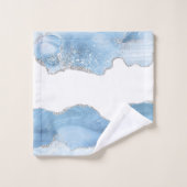 Porte en argent bleu tendance (Gant de toilette)