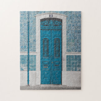 Porte en bois bleu au Portugal Puzzle