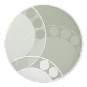 Porte En Céramique Abstrait Fern Frond - Vert foncé - Bouton de tiroi