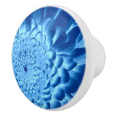 PORTE EN CÉRAMIQUE BOUTON BLEU DE TIROIR DE FLEUR (Droite)