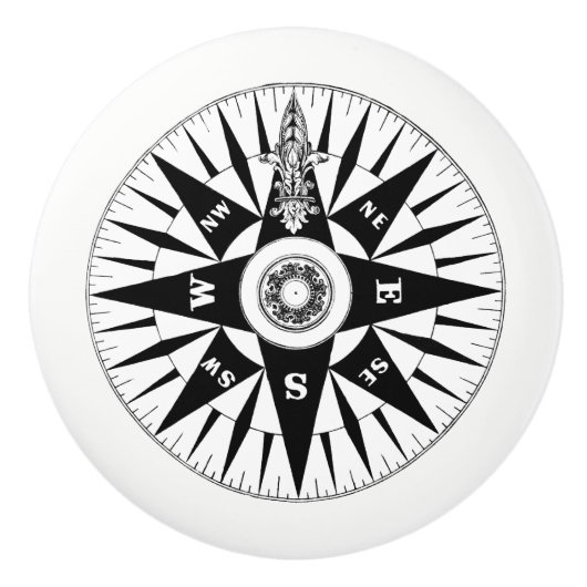 Porte En Céramique Bouton de boussole (Devant)