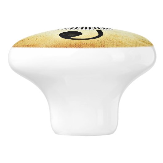 Porte En Céramique Bouton de clés de piano et de note musicale (Côté)