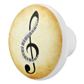 Porte En Céramique Bouton de clés de piano et de note musicale (Droite)