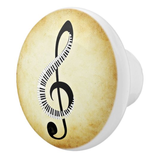 Porte En Céramique Bouton de clés de piano et de note musicale (Droite)