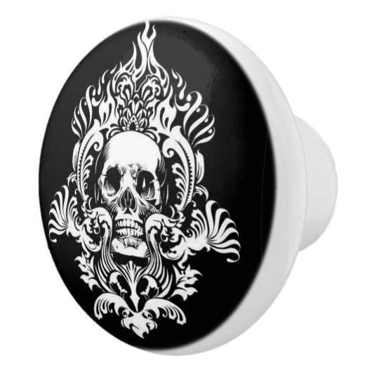 Porte En Céramique Bouton de crâne (Droite)