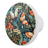 Porte En Céramique Bouton de papillon botanique foncé (Droite)