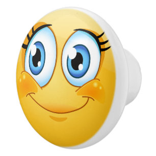 Porte En Céramique Bouton de tiroir à visage joyeux - SRF