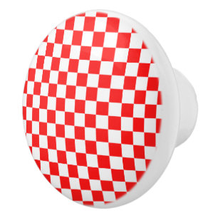 Porte En Céramique Bouton de tiroir de cuisine rouge rétro