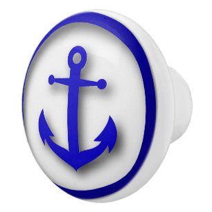 Porte En Céramique Bouton de tiroir de l'Ancre de plage nautique