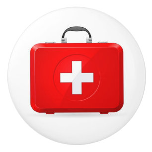Porte En Céramique Bouton de tiroir de premiers secours - SRF