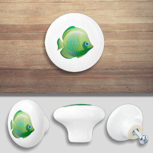 Porte En Céramique Bouton de tiroir de style dessin animé Poisson Tro