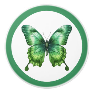 Porte En Céramique Bouton de tiroir Papillon Vert Moderne pour fille