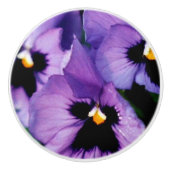 Porte En Céramique Bouton pourpre de tiroir de pensées (Devant)