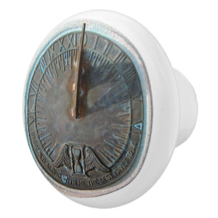 Porte En Céramique Bouton vintage de cadran solaire