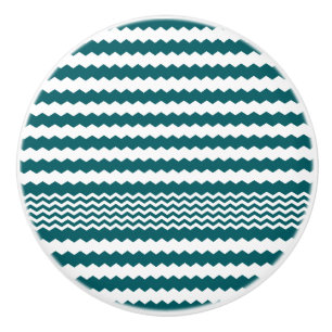 Porte En Céramique Conception de Chevron vert foncé - Bouton de tiroi