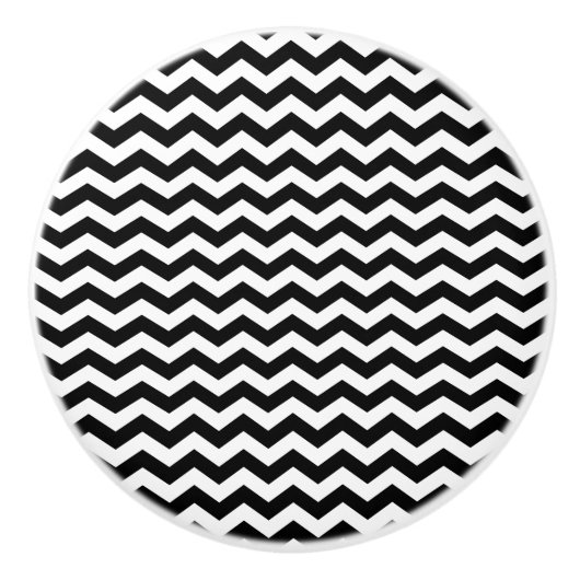 Porte En Céramique Design Chevron noir - Bouton de tiroir (Devant)