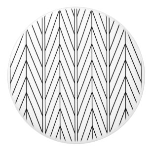 Porte En Céramique Design Chevron noir - Bouton de tiroir