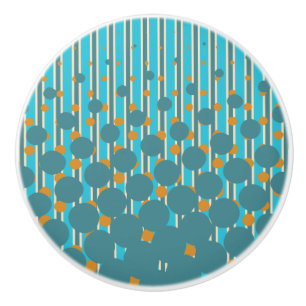 Porte En Céramique Design de densité - Turquoise&Orange - Bouton de t
