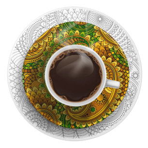 Porte En Céramique Élégant bouton de tiroir de la coupe de café - SRF